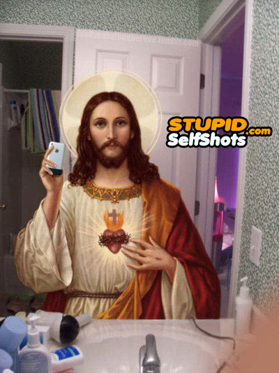 Jesus, bathroom mirror self shot