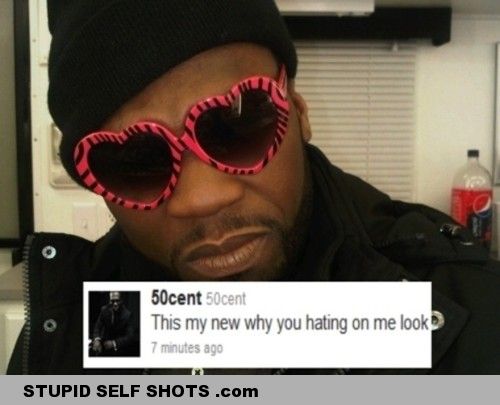 50 Cent heart glasses Self Shot