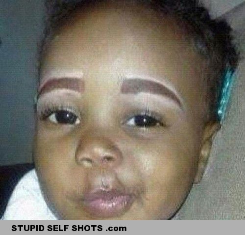 Fake Eyebrows Toddler Selfie