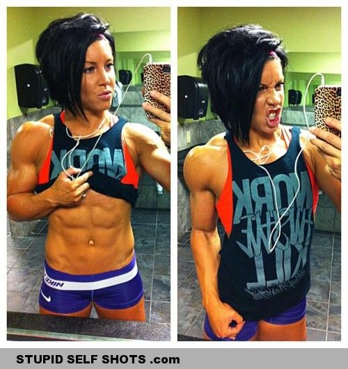 Girl with Ripped Abs Self Shot