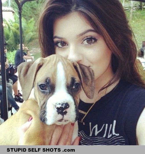 Kylie Jenner and Puppy Self Shot