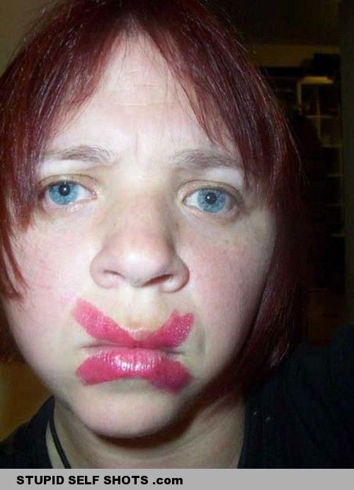 Lipstick fail, selfie