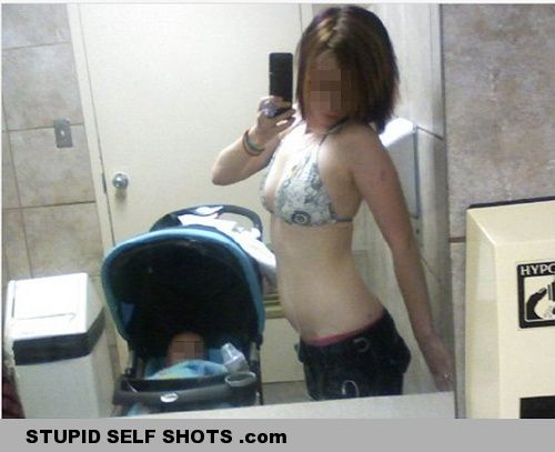 Self Shot Bathroom and Baby