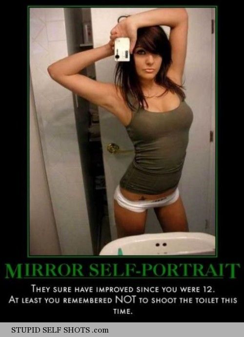 Bathroom mirror self shot evolution
