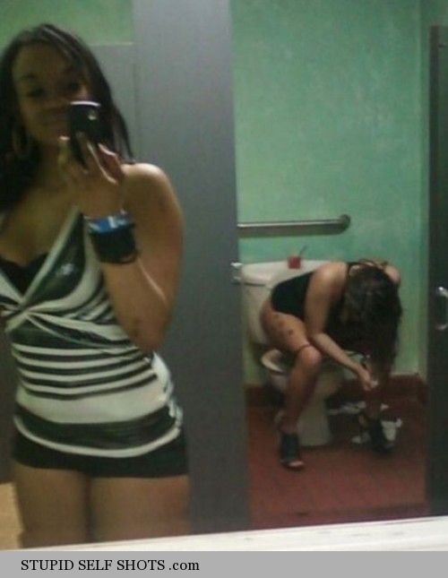 Drunk girl, mirror self shot fail