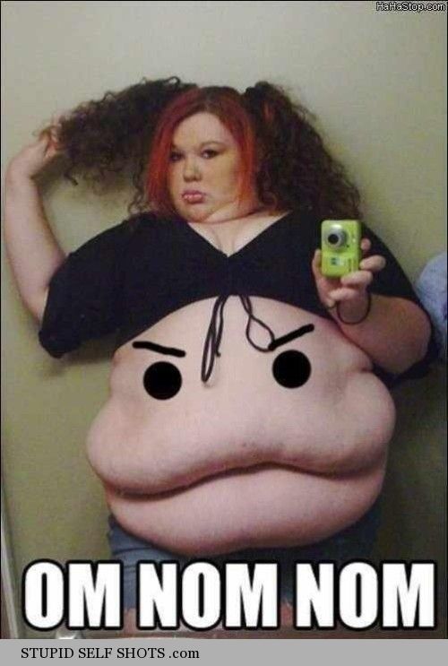 Fat girls huge belly, selfie