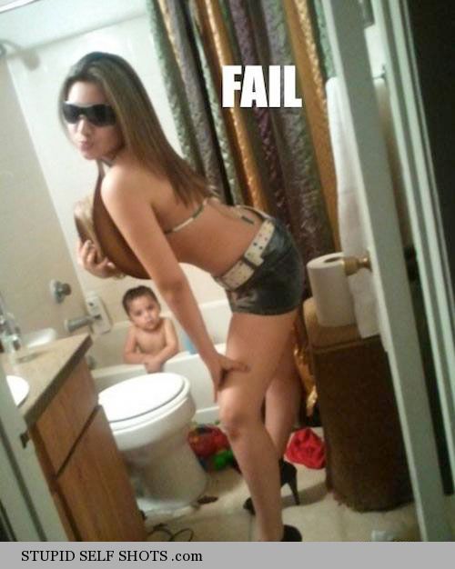 Parenting fail bathroom self shot