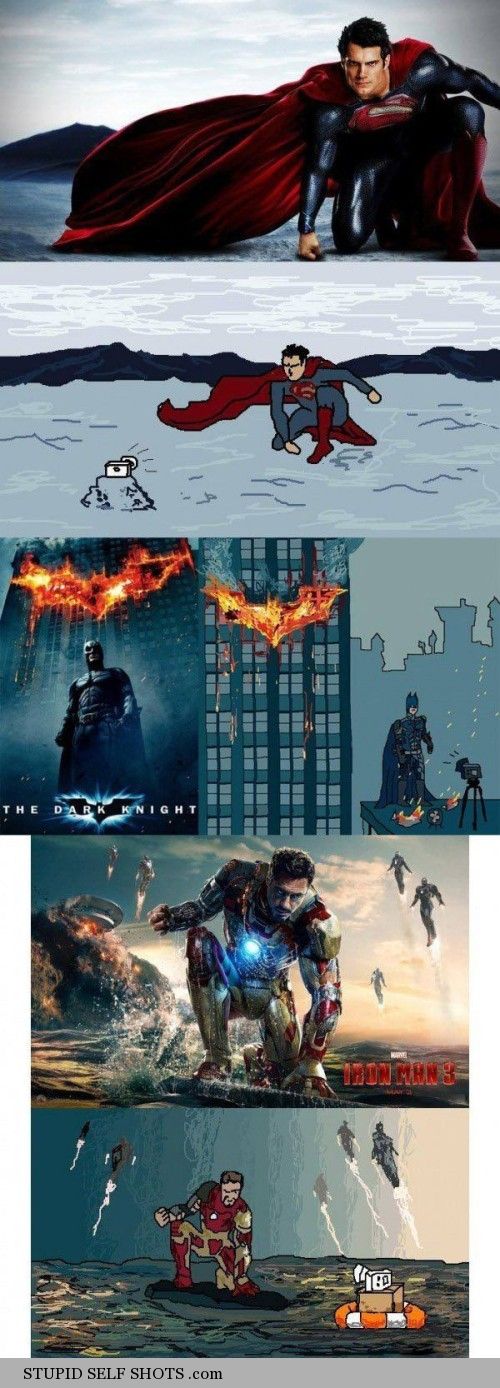 Superhero Self Shots, Batman, Ironman and Superman
