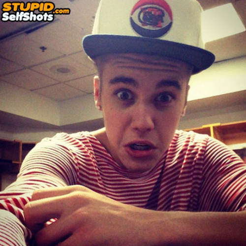 Confused Just Bieber selfie