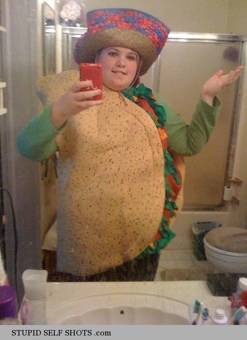 Laundry day, dressed as a Taco, self shot