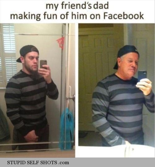 Selfie mocked by his own dad
