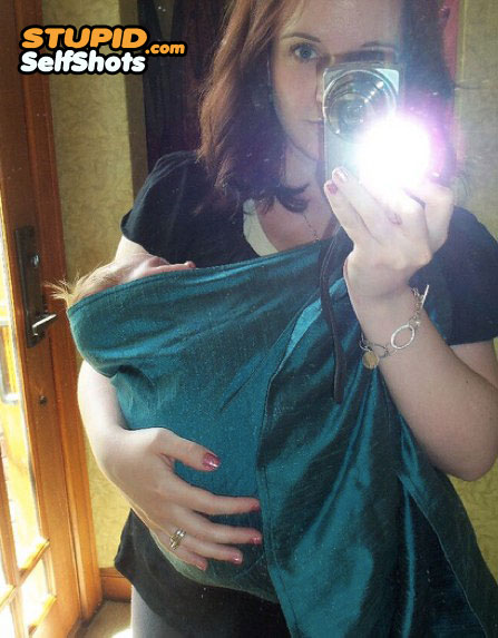 Baby in a sling, self shot