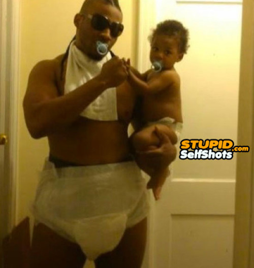 Daddy and Baby Diaper self shot fail