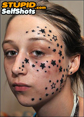 Star tattoo face fail, self shot