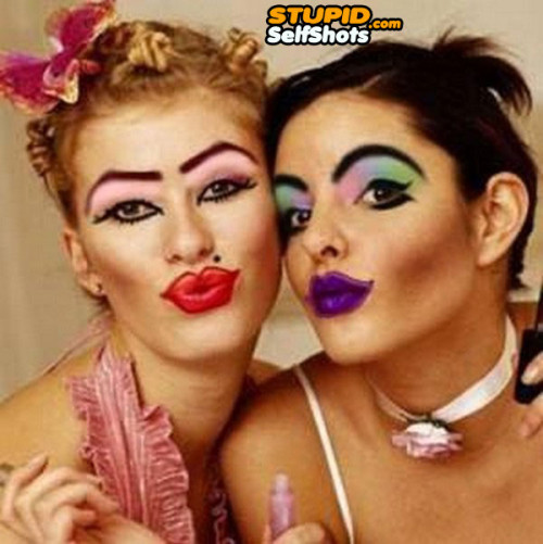 Too much makeup fail, girls bathroom selfie