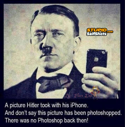 Adolf Hitler showing off his iPhone, selfie