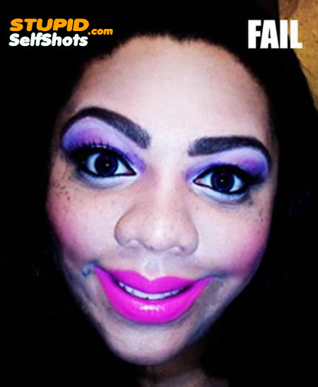 Clown makeup girl, epic self shot fail