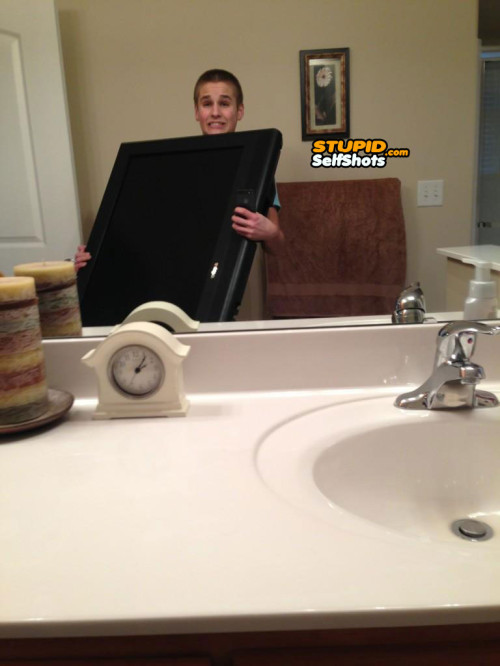Mocking iPad selfies in the bathroom