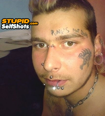 Punks not dead, tattoo fail self shot