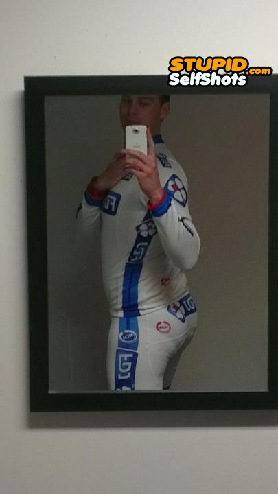 Racing outfit, mirror self shot