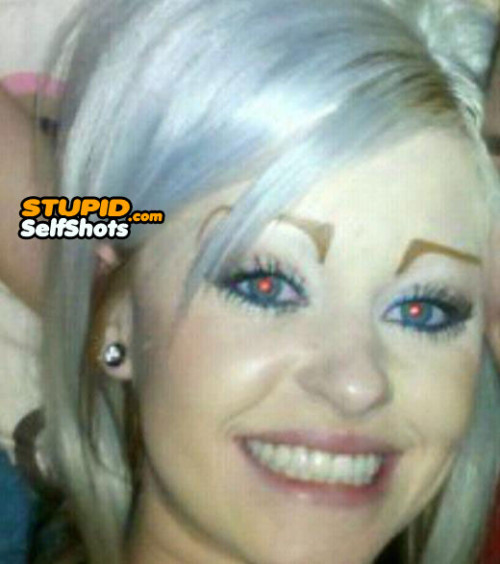 Ridiculous eyebrow design, selfie fail
