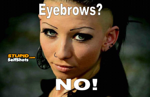 She just said no to eyebrows, self shot
