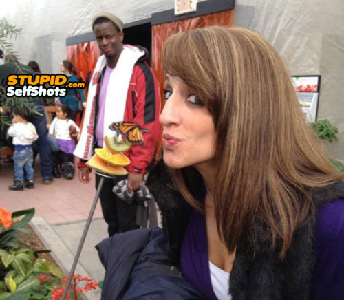 Black guy is not approving of this duck face self shot
