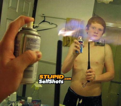 The pyromaniac bathroom self shot
