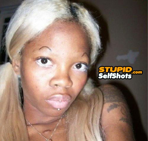 Drawn on eyebrows gone way wrong, selfie