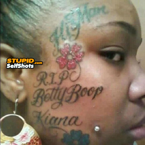 RIP Face tattoo fail, selfie