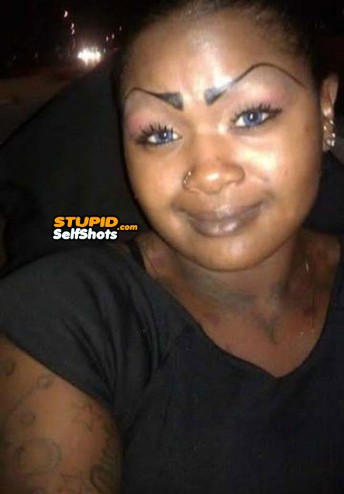 She asked for the full face length eyebrows, self shot fail